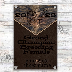 Livestock Grand Champion Showmanship Award Banner. County Fair. Jackpot. Trophy. Stall Herdsmanship. Buyer Gift. Breeder. Cattle. Sheep. Pig