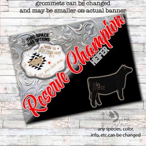 Buckle Silver Livestock Grand Champion Showmanship Award Banner. County Fair. Jackpot. Flag. Buyer Gift. USA. American Flag.