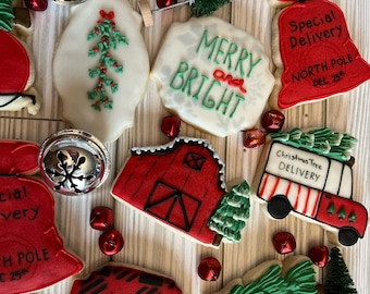 Decorated Christmas Sugar Cookies, Holiday Cookie Gift