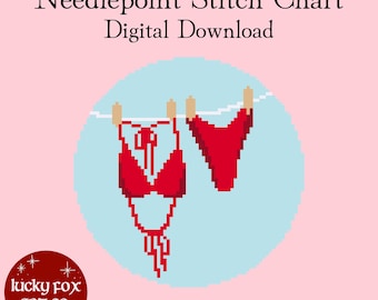 Gone for a swim - digitale borduurkaart - pdf-download