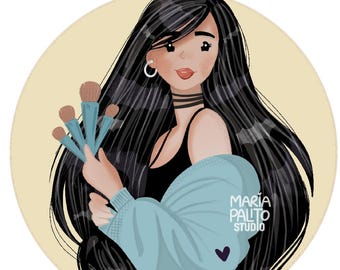 Hand-Drawn Custom Cartoon Illustration Portrait from Photo Commission Unique Social Media Avatar Half Body Profile Picture