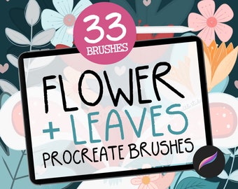 FLORAL Procreate BRUSHES, Leaves Brush Set, Flower Procreate Brushes, Procreate Floral Brush Pack M009-1