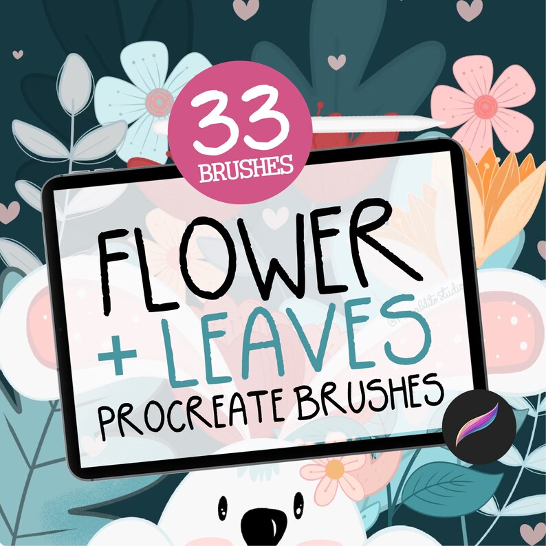 33 Floral Procreate Stamps Brushes Digital Art Brushes for Beginner ...