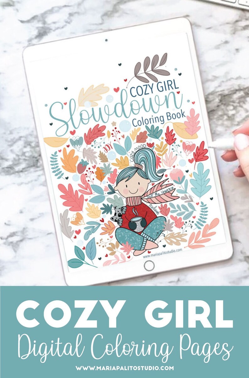 Cozy Digital Coloring Book Procreate Coloring Pages for Adults Etsy