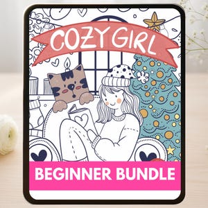 Procreate Coloring Book Beginner Bundle 30 Brushes + M082 Christmas Digital Coloring Book Practice Brush Bundle Gift for Her M023