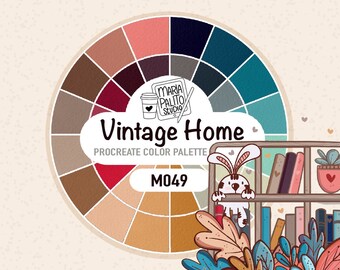 Procreate Color Palette "Vintage Home" Premade Colors for Coloring and Cute Illustration Drawing Valentines Color Palette M049