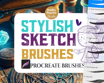 10 SKETCH Procreate Brushes Set for Stylish Ipad sketching and Drawing, Digital Art Brushes M002