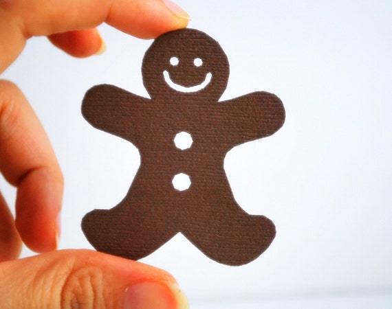 24 Ginger man Die cut - 24 Gingerman die cuts, 2.0 inches Die Cut Felt Christmas Gingerman Value Pack A637 Il_570xn