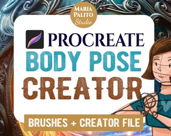 Human Body Procreate Drawing Tool: Pose & Proportion Creator, Anatomy, Articulated human pose creator, beginner body drawing Set M077