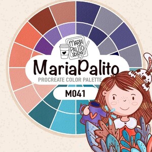 Procreate Color Palette MariaPalito Premade Colors for Coloring and Cute Illustration Drawing Valentines Color Palette M041 image 1