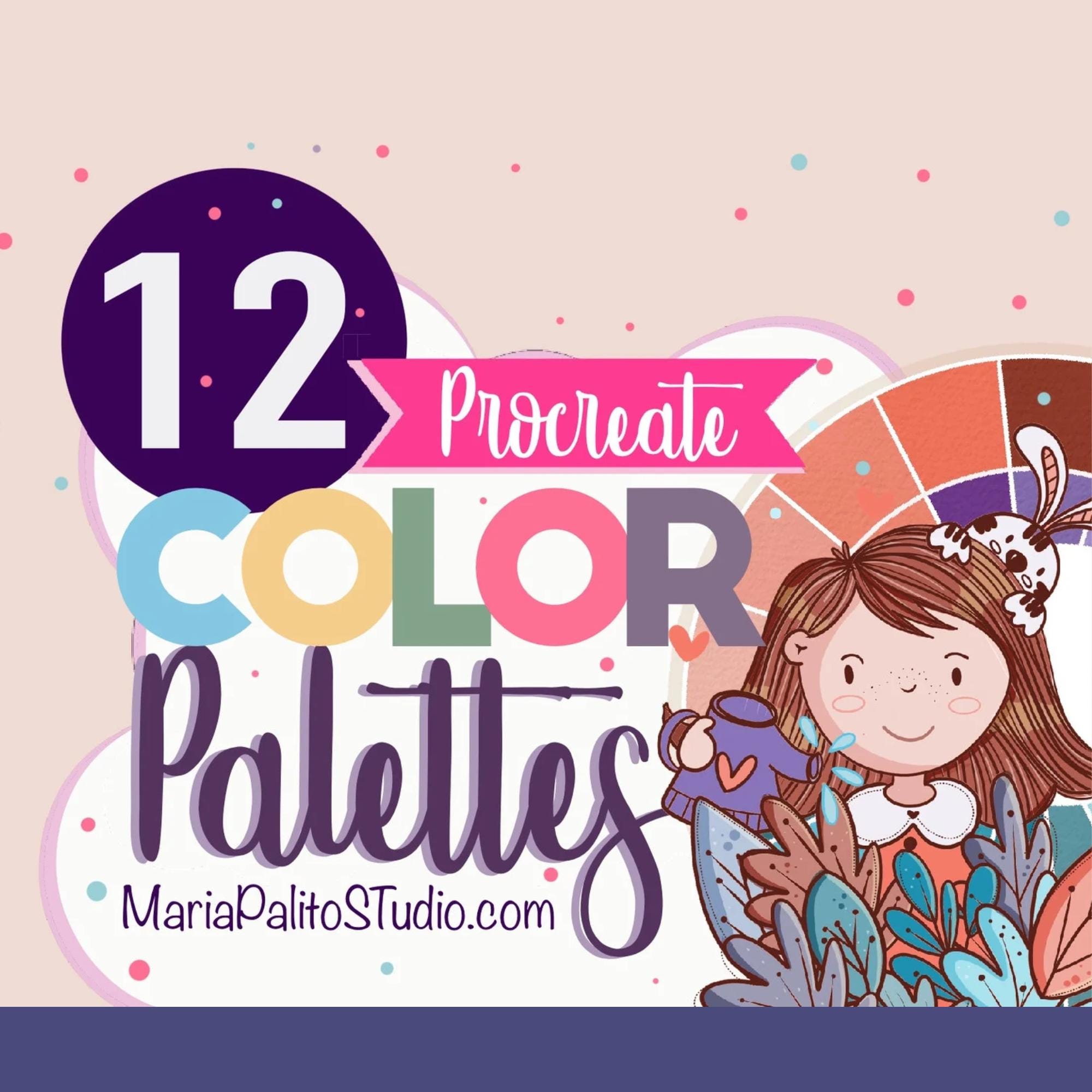 12 Procreate Color Palette Bundle – 360 Curated Colors for iPad Art & Coloring
