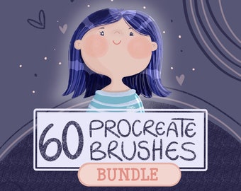 60 Drawing PROCREATE BRUSHES Bundle Illustration Brushes to Improve your Artwork M007