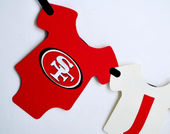 Football Team Banner, handmade sport banner, baby shower banner, inspired on 49ers football team , baby shower banner, A534 Il_570xn
