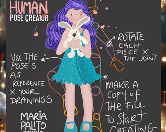 Paquete de 82 pinceles de anatomía para creadores de poses corporales de Procreate para artistas principiantes (descarga instantánea) M086