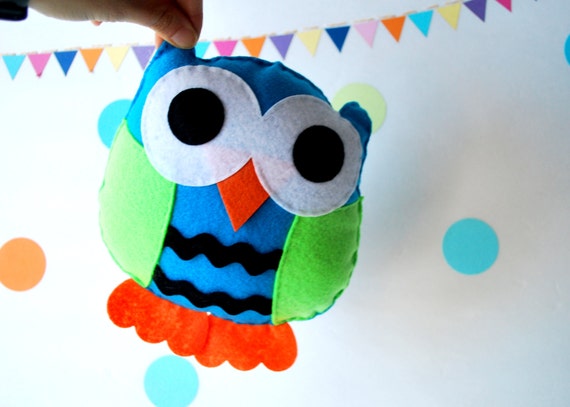 Ready To Ship Owl pillow, Nursery decor, Baby shower Eco friendly children stuffed owl pillow , decorative OWL PILLOW A609 Il_570xn