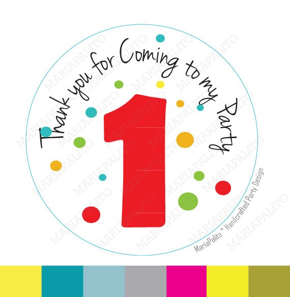 Polka dot Stickers, Colorful AGE Personalized Birthday Party PRINTED round Stickers, tags, Labels or Envelope Seals A816 Il_570xn