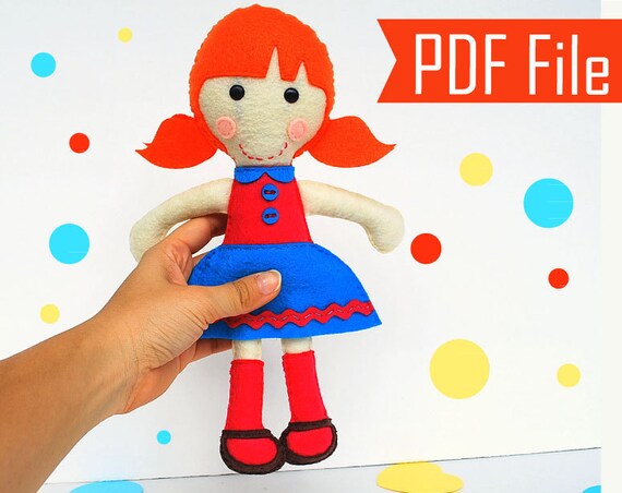 Tiffany Rag Doll Sewing pattern - Tiffany Red Hair Doll PDF ePATTERN Instant Download A799 Il_570xn
