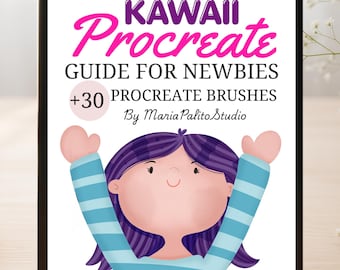 Cute Procreate Guide for beginner to Learn the Basics with 30 Procreate brushes for Illustration - Download Procreate Ebook Beginners
