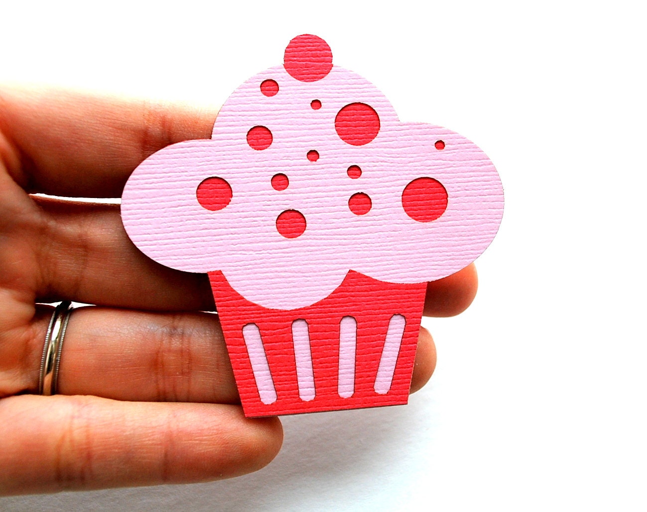 12 Cupcake die cut 2.5 Inches Pink and hot pink die cut Etsy
