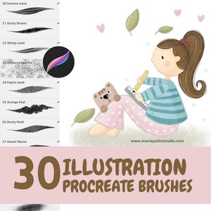 30 Procreate Brushes for Beginners and Advance Artists, Illustration inking, LineArt, drawing, Texture and Coloring Brush Pack M011