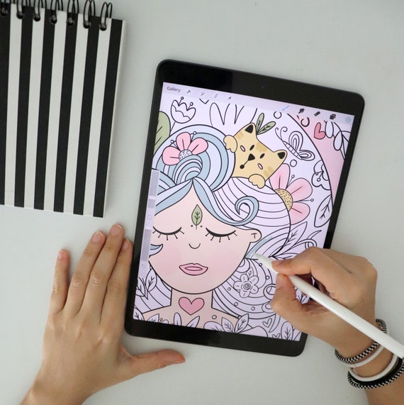 relaxing coloring page digital coloring page printable coloring pages ipad coloring template adult kids coloring sheet m010 by mariapalito catch my party