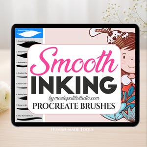 Procreate Smooth Inking Brushes for Clean Illustration Lineart for iPad Beginners (Digital Download) M042-1