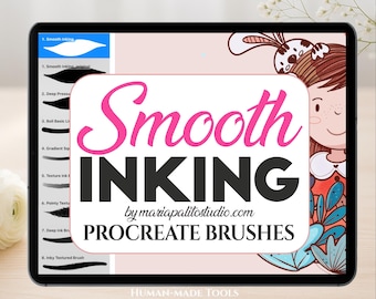Pennelli Procreate Smooth Inking per linee di illustrazione pulite per principianti su iPad (Download digitale) M042-1