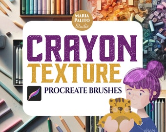 CRAYON Brushes Procreate Set Crayon Texture for Digital Art Illustration Doodle Brushes Ipad Drawing Procreate Brushes M065