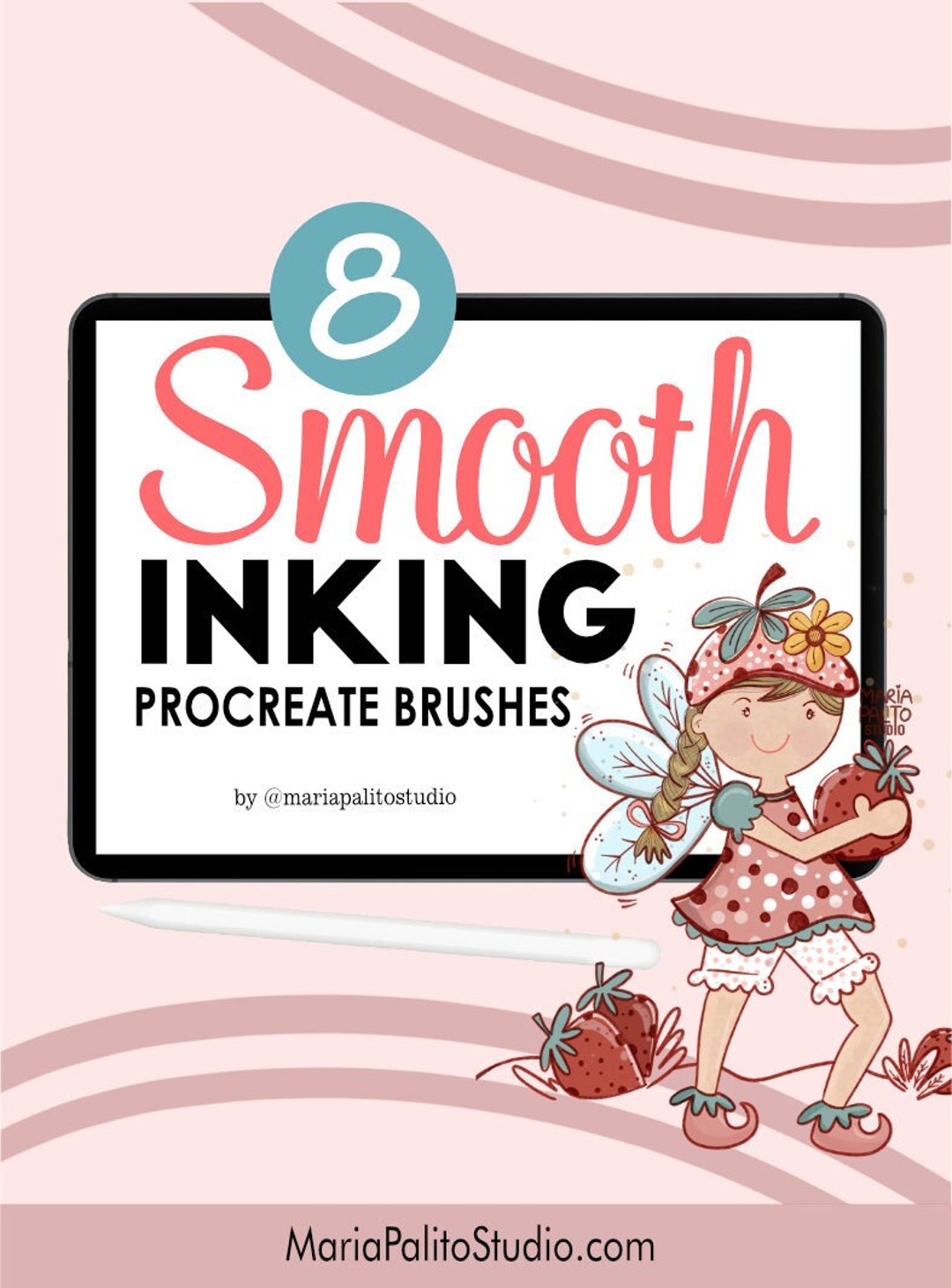 12 SMOOTH INKING Procreate Brushes for Inking Digital Art Lineart and ...