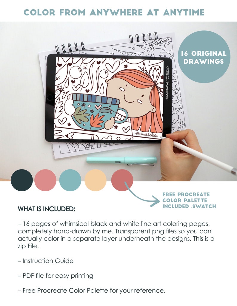 Cozy Digital Coloring Book Procreate Coloring Pages for Adults Etsy