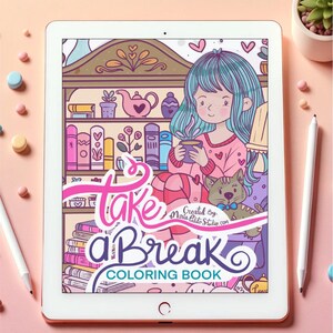 2 Hand-Drawn Procreate Coloring books with 2 Color Palettes Relaxing iPad Coloring Book Set to Reduce Anxiety Activity ADHD M006 image 2
