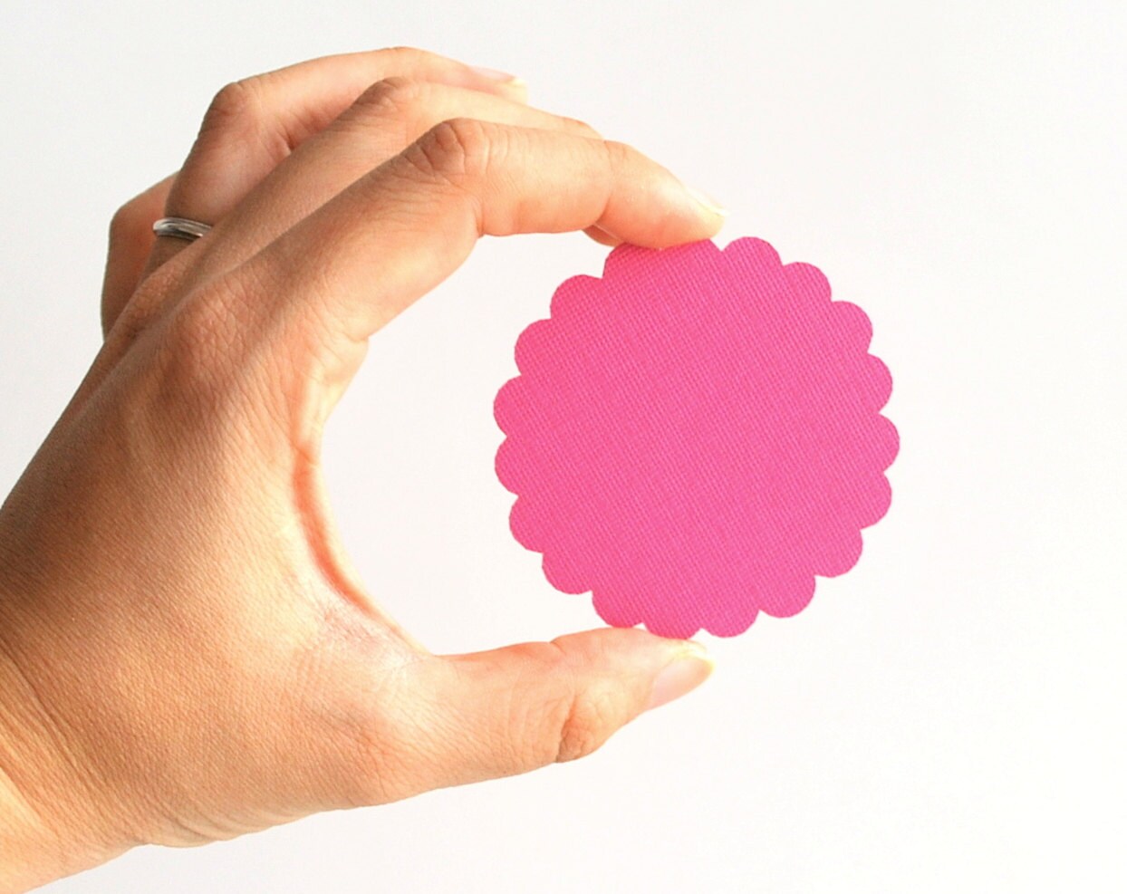 32 Scalloped circles 2.5 Inches Textured Cardstock Choose Etsy