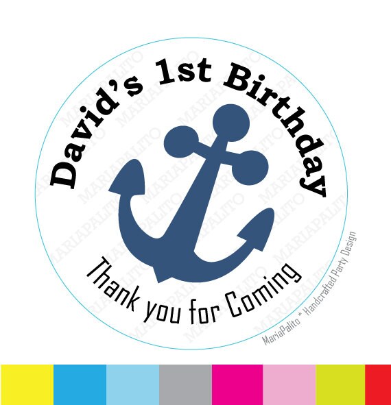Anchor Personalized Sticker Label, Sticker, Round Stickers, tags, Labels or Envelope Seals A769 Il_570xn