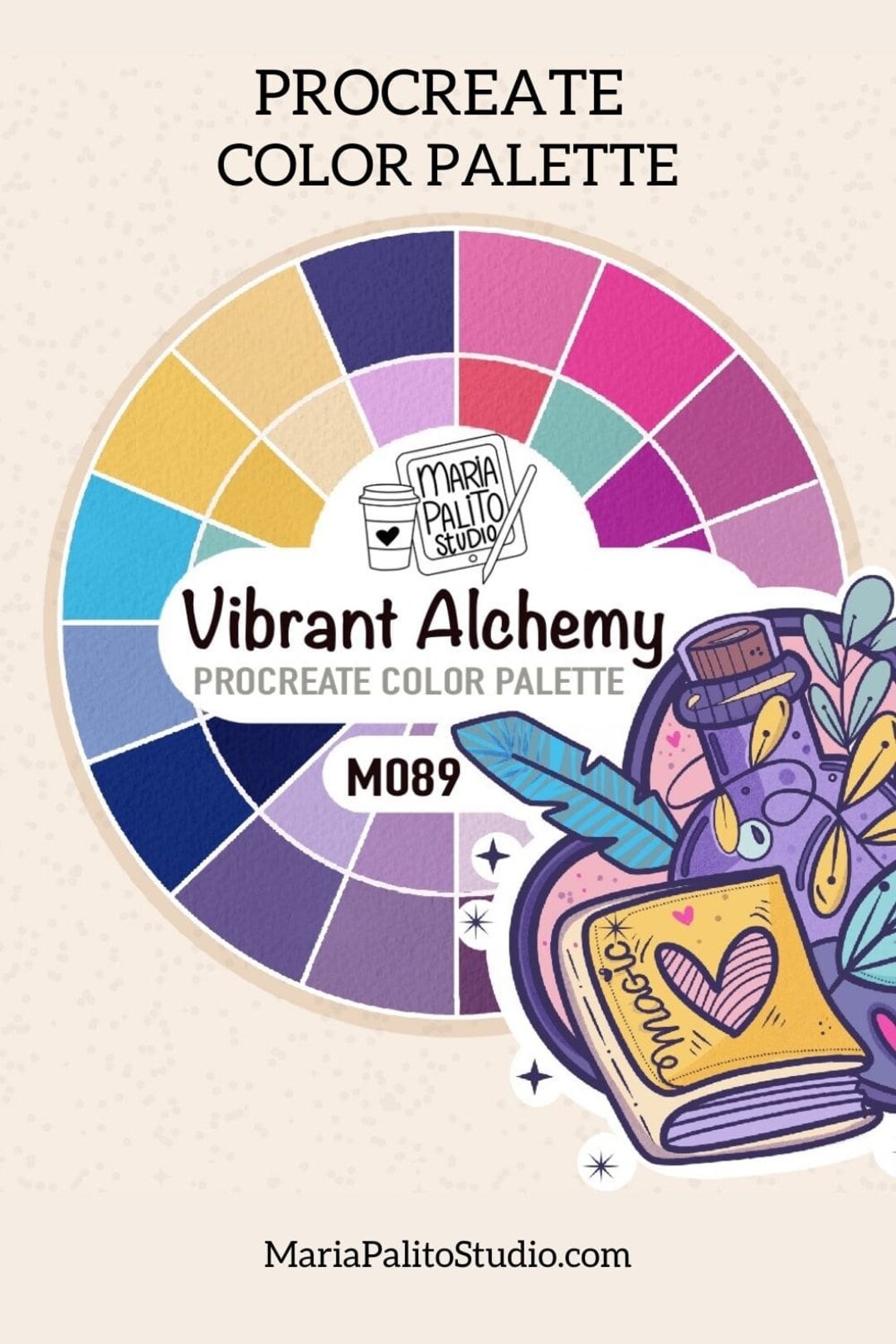 Procreate Color Palette vibrant Alchemy Premade Fall Colors for Drawing