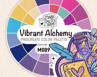 Procreate Color Palette "VIBRANT ALCHEMY" Premade Fall Colors for Drawing and Coloring, Illustration Drawing Color Palette M089