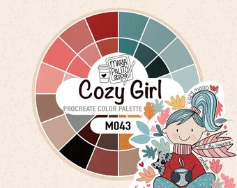 Procreate Color Palette "Cozy Girl" Premade Colors for Coloring and Cute Illustration Drawing Valentines Color Palette M043