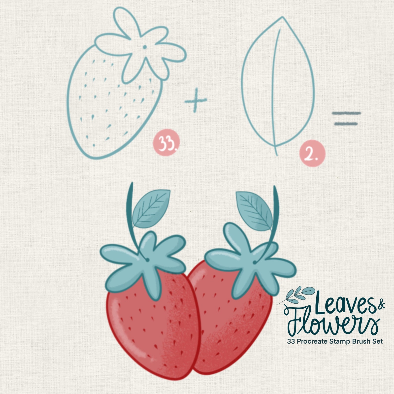 33 Floral Procreate Stamps Brushes Digital Art Brushes for Beginner ...