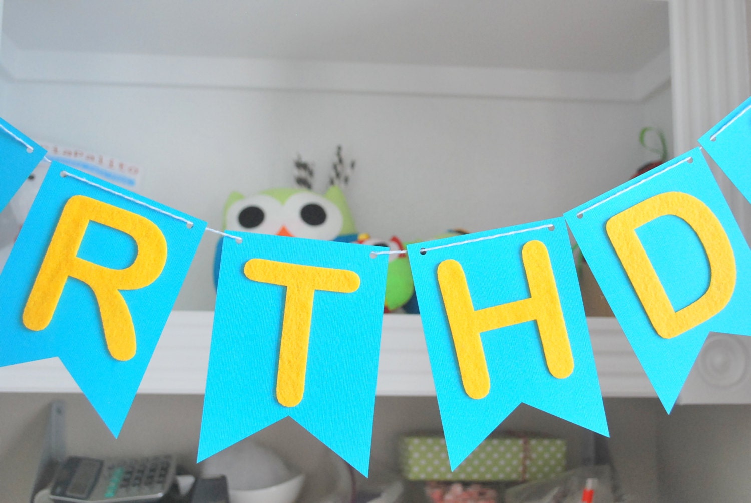 birthday pennant banner felt die cut letters and cardstock