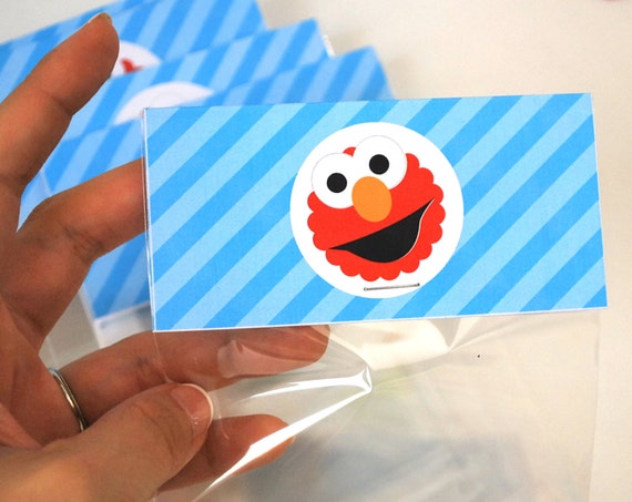 Elmo Treat Bags, Elmo Goodie bags ready for your party, Bag Toppers A789 Il_570xn