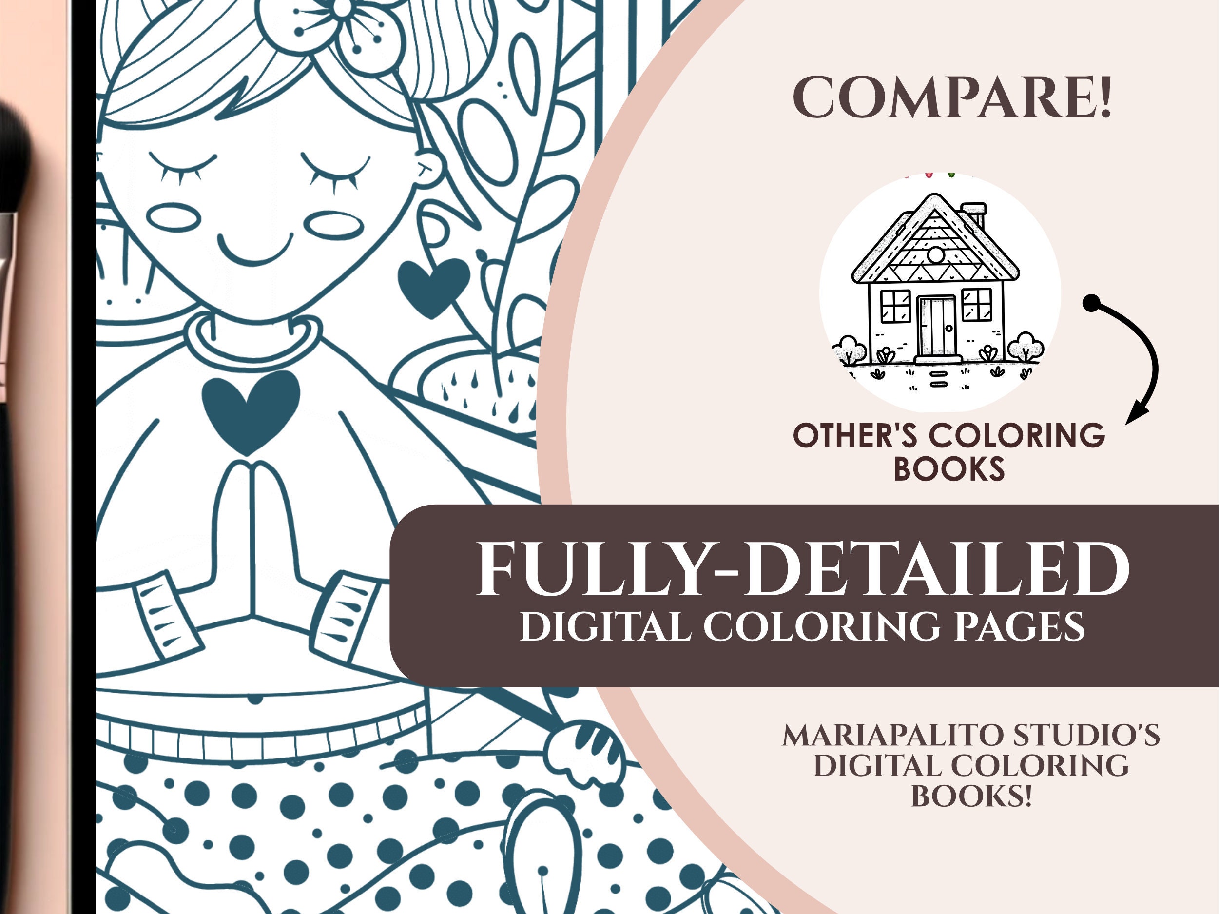 SLOWLIVING Procreate Coloring Set Digital Coloring Book M023 – MariaPalito  Studio