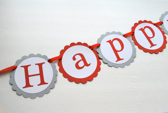 Happy (age) Birthday - Birthday Custom Age banner - CUSTOM colors available - Assembled banner A284 Il_570xn