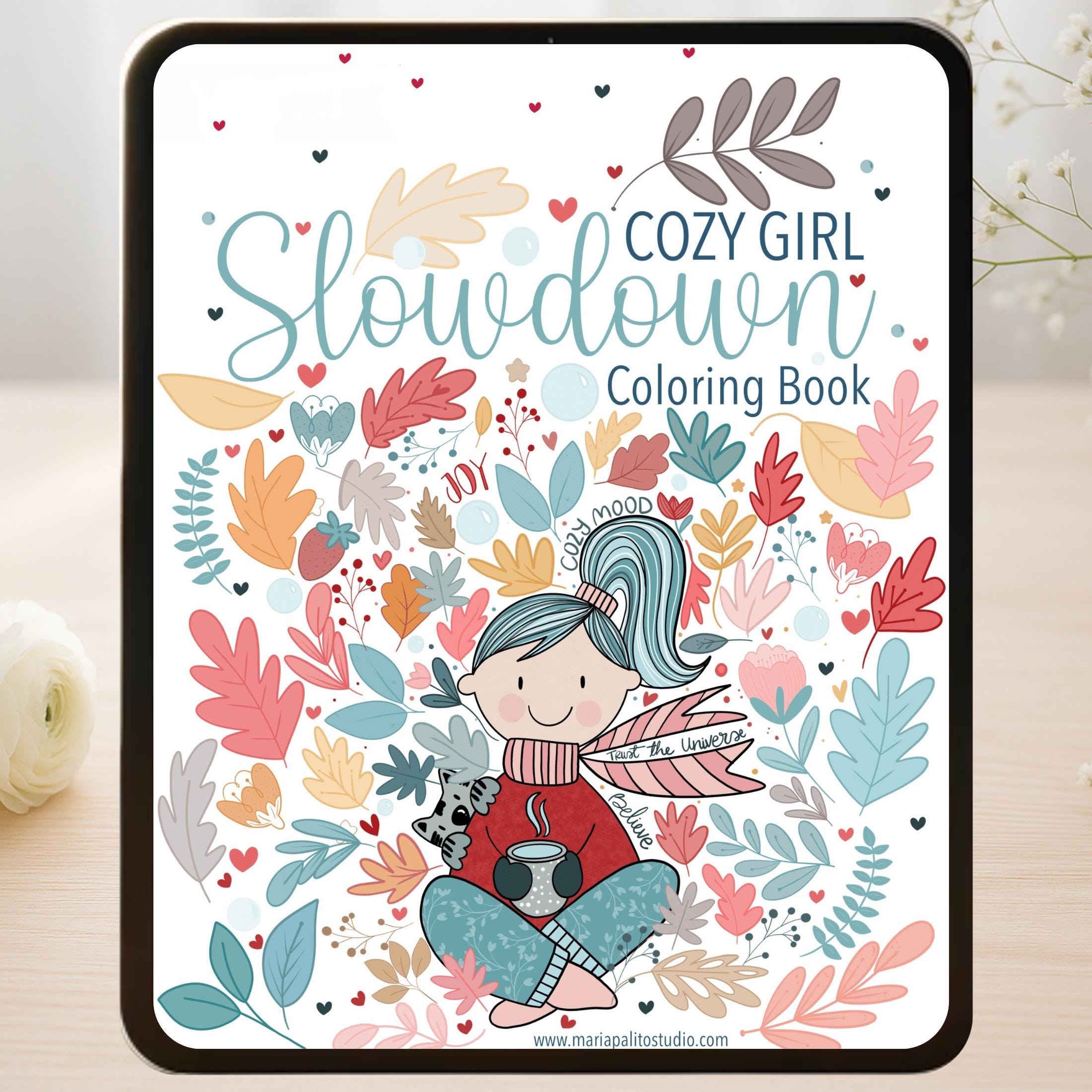 Kawaii Anxiety Relief Procreate Coloring Book for iPad – 16 Relaxing Printable Pages + Palette - Image 1