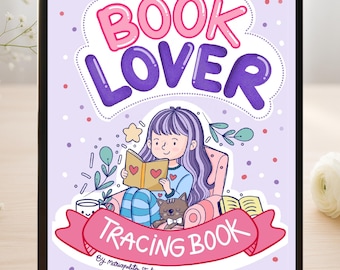 Book Lover Procreate Tracing Book 20 Pages to Practice + 8 Brushes Digital Workbook for iPad Art, Doodles Procreate Sheets