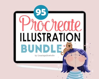 Procreateブラシバンドル：iPad初心者向け、イラスト制作に最適な95種類の簡単描画ブラシ（即時ダウンロード）