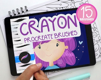 15 CRAYONS Procreate BRUSHES for Drawing, Procreate Crayons & Color Pencils for Digital Drawing, Illustration, Texture, Ipad Drawing M065