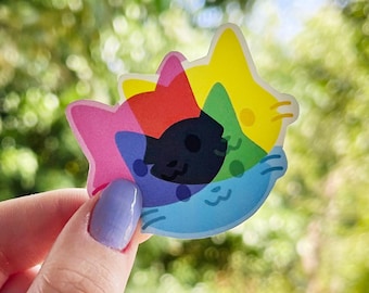 CMYK Cat | Sticker | Vinyl Sticker | Art | Graphic Design | Printing