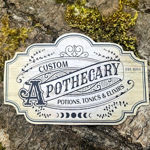Custom Apothecary Sticker | Witchy Potions, Tonics, Elixirs Sign (Waterproof Vinyl) | Halloween