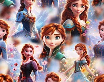Princess Elsa Faux Leather Sheets,11.8”X7.8"/19"X51",Leather Crafts