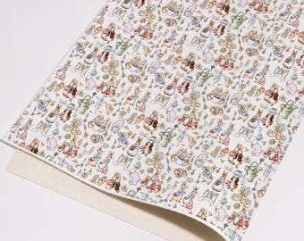Peter Rabbit Storybook Printed Faux Leather Sheet, PU Synthetic Fabric for Hair Bows, Earrings, Keychains Hand‑Craft Supplies