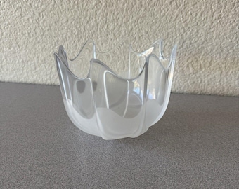 Rosenthal Studio-Linie Schale/Vase aus mattiertem Klarglas, Mid-Century Modern, Deutschland